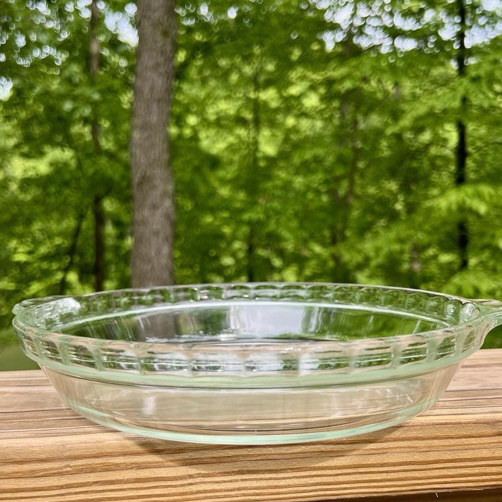 Pyrex Corning Pie Plate Fluted Scalloped Baking Dish Clear Glass 10" 229